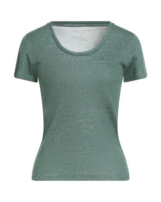 Majestic Filatures Green T-Shirt Linen, Organic Cotton