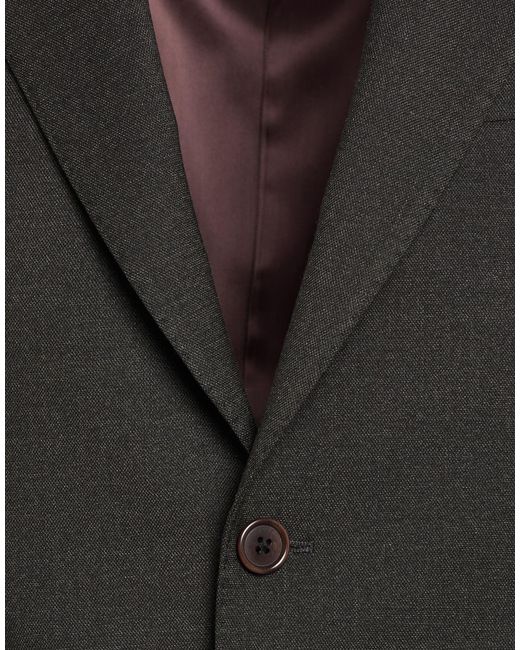 Tombolini Black Charcoal Suit Polyester, Wool, Elastane for men