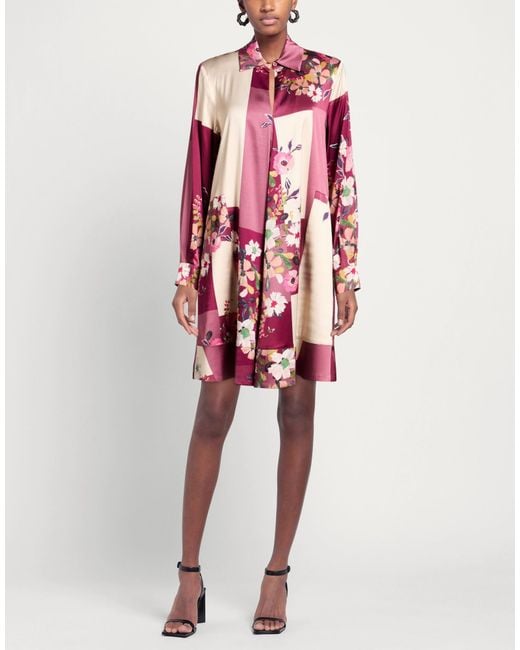 Shirtaporter Red Mauve Mini Dress Viscose, Elastane