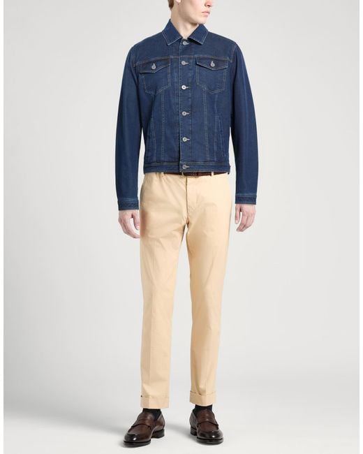 Fedeli Blue Denim Outerwear Cotton, Modal, Elastane for men