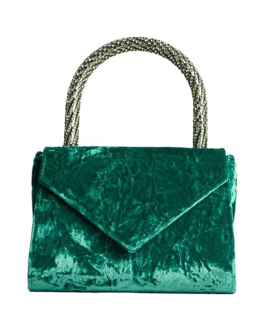 Gedebe Green Handbag Textile Fibers