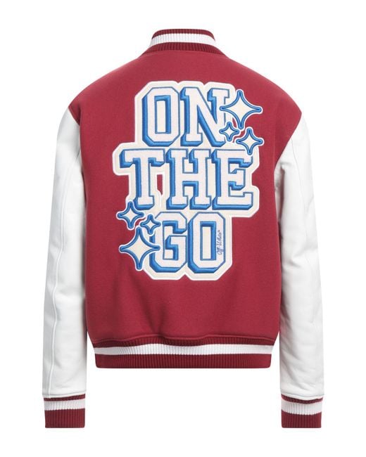 Off-White c/o Virgil Abloh Red On The Go Wool-blend Varsity Jacket for men