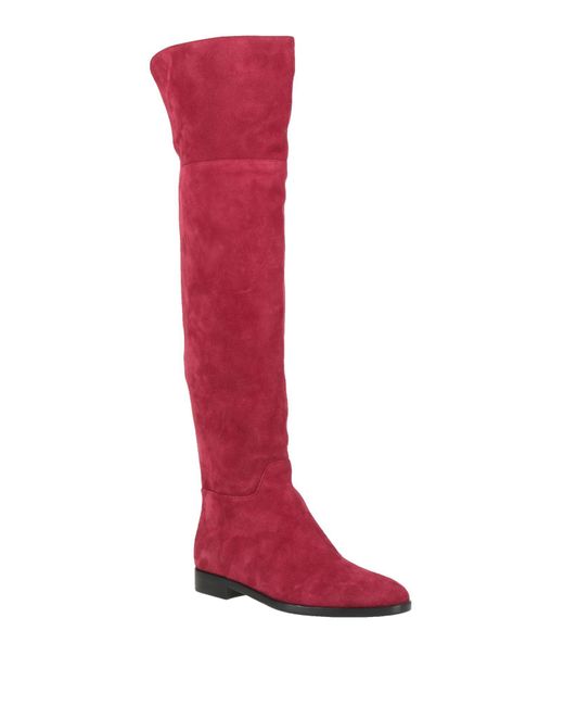 Sergio Rossi Red Boot Leather