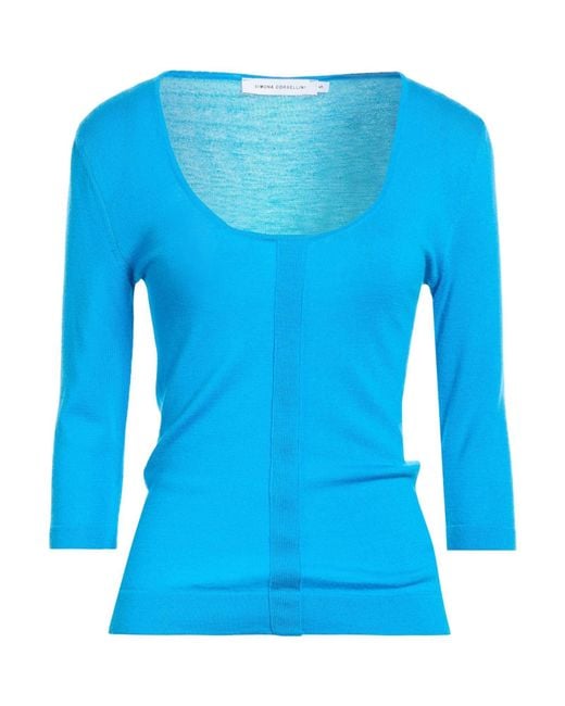 SIMONA CORSELLINI Blue Azure Sweater Virgin Wool