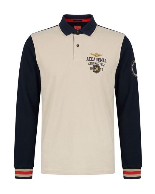 Aeronautica Militare Blue Polo Shirt Cotton, Elastane for men