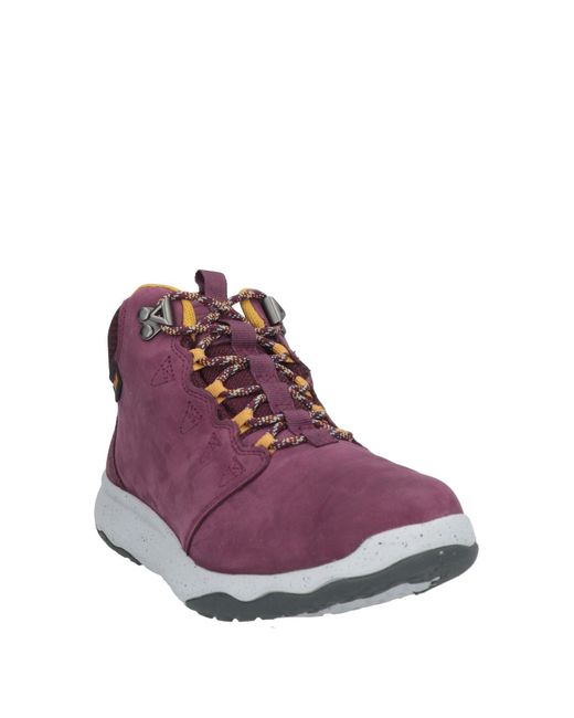 Teva Purple Ankle Boots Leather, Textile Fibers