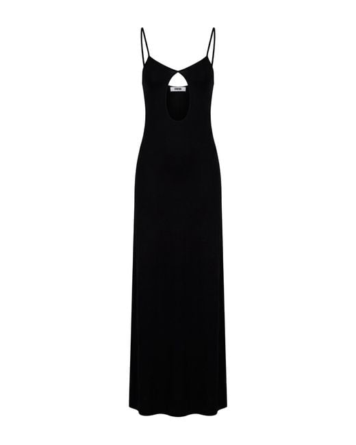 Grifoni Black Maxi Dress Viscose, Elastane