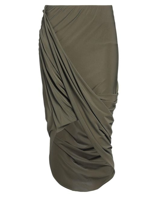 8pm Green Military Midi Skirt Viscose, Elastane