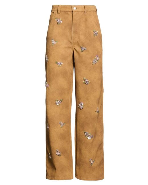 DES_PHEMMES Natural Pants Polyurethane