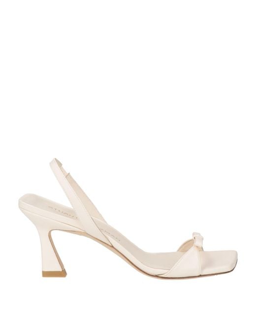 Stuart Weitzman Natural Ivory Sandals Leather