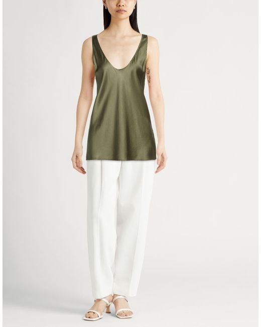 Forte_forte Green Military Top Silk, Elastane