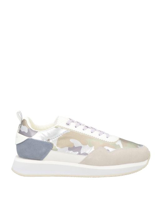 Apepazza White Lilac Sneakers Textile Fibers, Leather