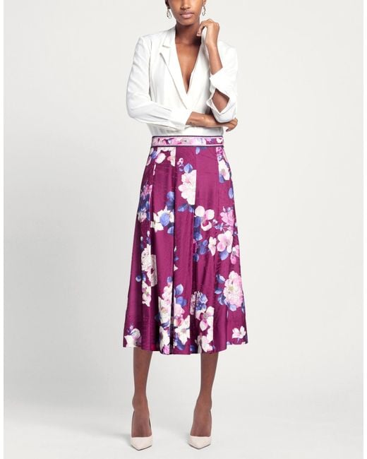 LEONARD Paris Purple Midi Skirt