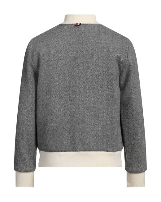 Thom Browne Gray Jacket Wool, Cotton for men