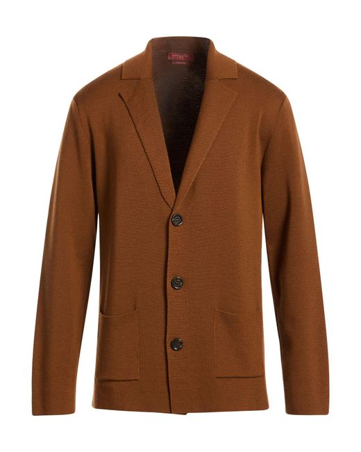 Daniele Fiesoli Brown Cardigan Merino Wool for men