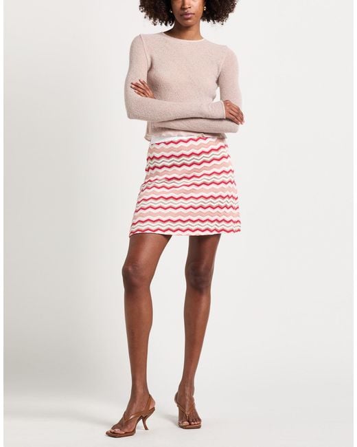 Missoni Red Mini Skirt Cotton, Viscose