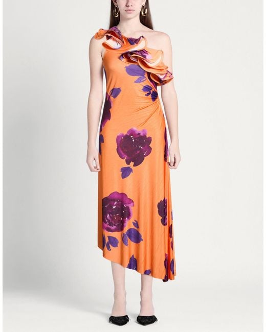 Camilla Orange Maxi Dress Polyester, Elastane