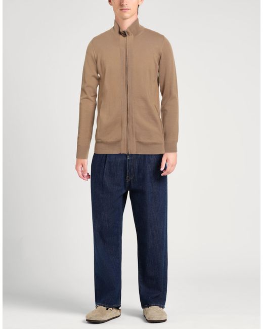 Alpha Studio Brown Cardigan Merino Wool for men