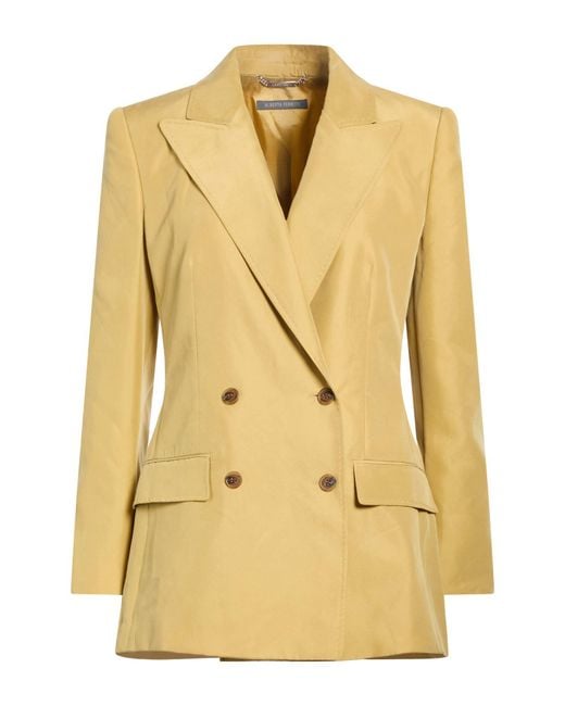 Alberta Ferretti Natural Blazer Silk