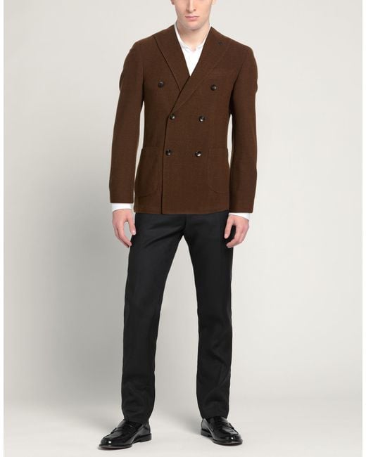 BRERAS Milano Brown Blazer Virgin Wool, Elastane for men