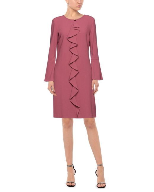 SEVENTY VENEZIA Pink Garnet Mini Dress Polyester, Viscose, Elastane