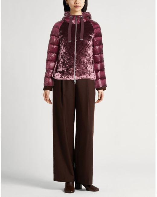 Herno Red Garnet Puffer Polyester, Elastane, Polyamide, Cotton, Acetate