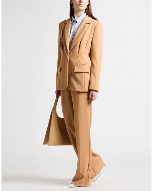 Elisabetta Franchi Natural Essentials Sand Suit Polyester, Elastane