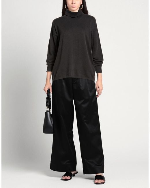 Crossley Black Turtleneck Cotton, Cashmere