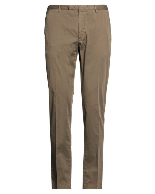 PT Torino Gray Military Pants Cotton, Elastane for men