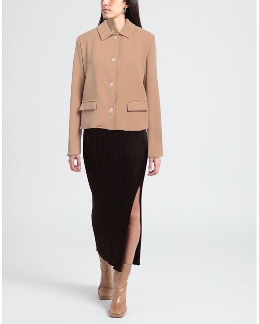 ALESSIA SANTI Natural Jacket Polyester, Viscose, Elastane