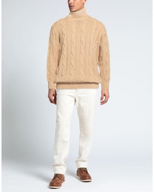 FILIPPO DE LAURENTIIS Natural Turtleneck Merino Wool, Silk, Cashmere for men