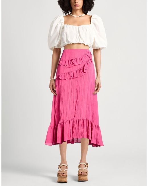 Maje Pink Midi Skirt