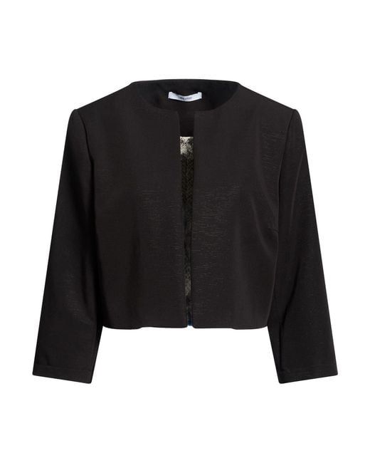 LANACAPRINA Black Jacket Polyester, Rayon, Elastane