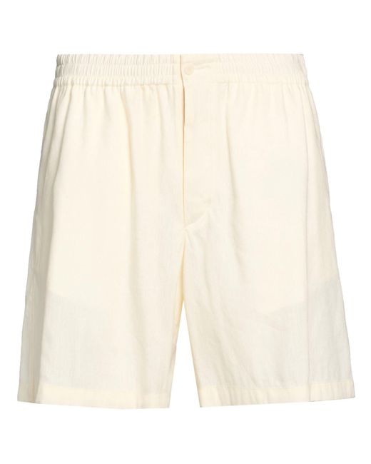 Moncler Natural X Gilga Farm By Donald Glover Cream Shorts & Bermuda Shorts Linen, Lyocell for men