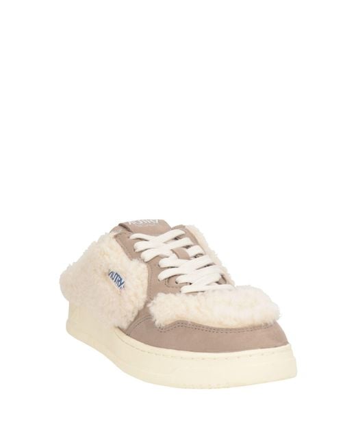 Autry Natural Taupe Sneakers Leather, Shearling