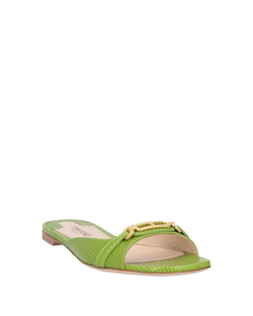 Tom Ford Green Lime Sandals Calfskin