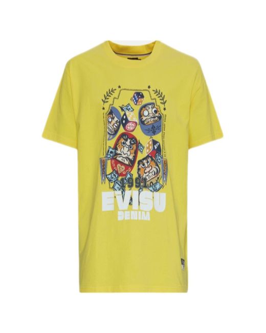 T-shirt di Evisu in Yellow da Uomo