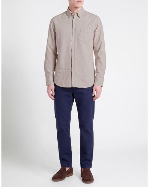 Manuel Ritz Gray Sand Shirt Cotton, Elastane for men