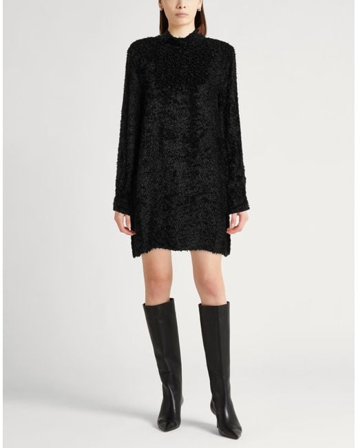 Massimo Alba Black Mini Dress Viscose, Silk