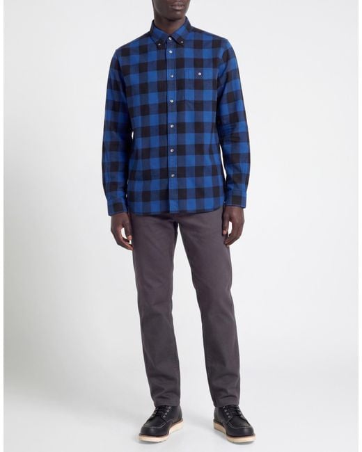Woolrich Blue Shirt Cotton for men