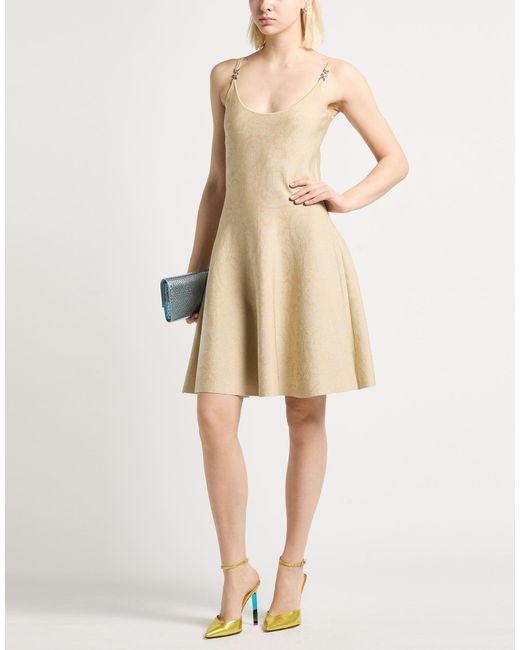 Versace Natural Mini Dress Viscose, Polyamide, Metallic Polyester, Elastane