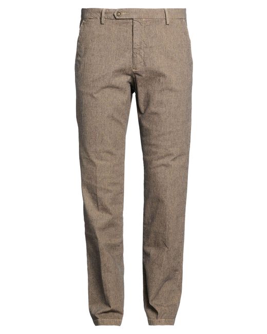 Manuel Ritz Gray Khaki Pants Cotton, Elastane for men