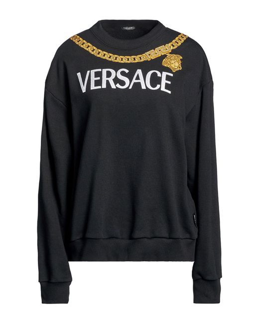Versace Black Sweatshirt Cotton, Viscose, Elastane