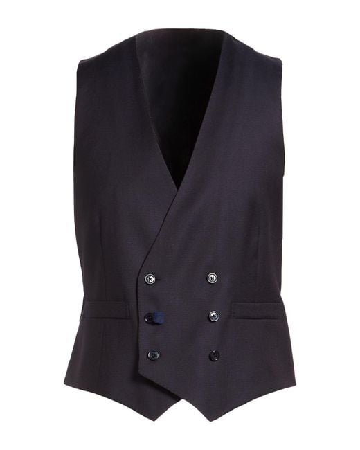 Lardini Blue Midnight Tailored Vest Wool for men