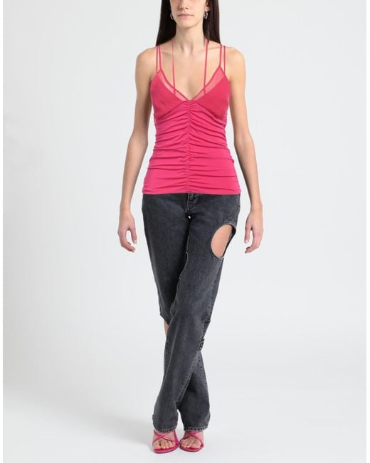 SIMONA CORSELLINI Pink Fuchsia Top Chlorofiber, Elastane, Polyester