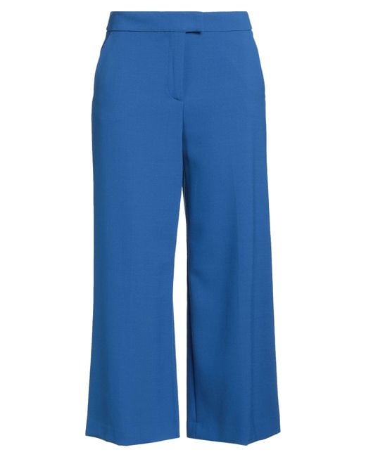 PT Torino Blue Pants Polyester, Wool, Elastane