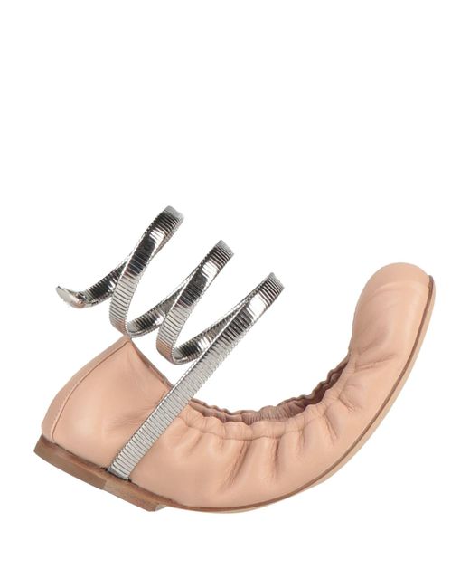 Rene Caovilla Pink Blush Ballet Flats Leather