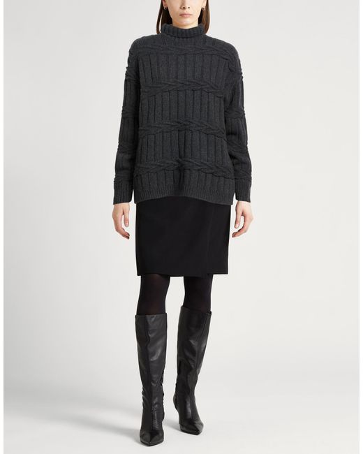 Moorer Black Rollkragenpullover