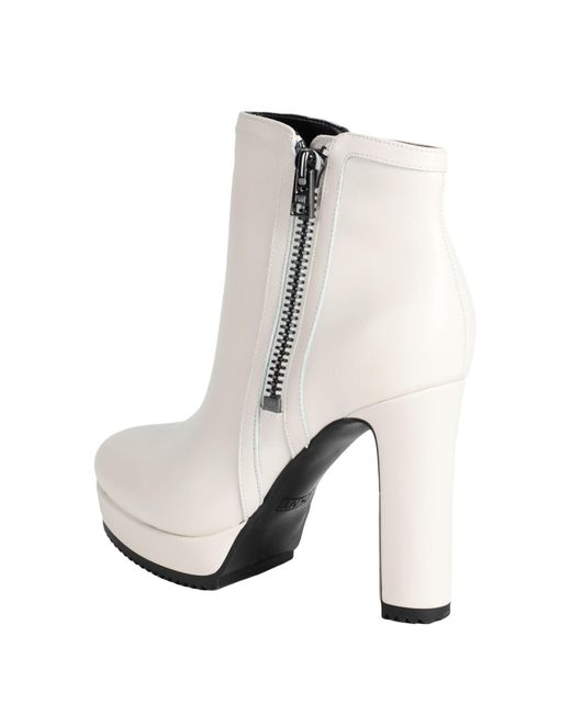 DKNY White Ankle Boots