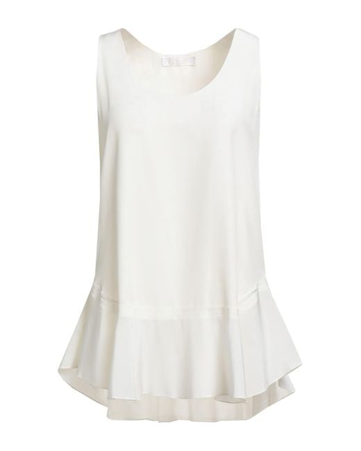 Chloé White Cream Top Silk
